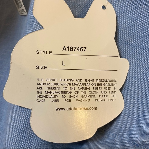 Vintage Adobe Rose Western Style Blue Shirt Ladies‎ Large - Picture 11 of 14